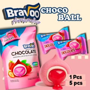 Bravo Marshmallow Selai Strawberry Isi 5pcs