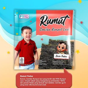 Rumut Cemilan Rumput Laut Pedas